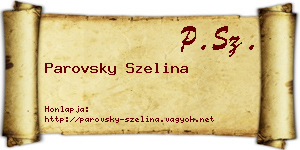 Parovsky Szelina névjegykártya